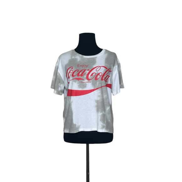 Coca Cola white tan tie dye Logo short sleeves tee size large - Picture 9 of 9